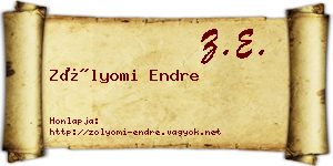 Zólyomi Endre névjegykártya