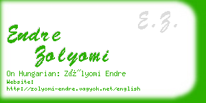 endre zolyomi business card